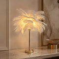 Ostrich Feather USB-Powered Adjustable Color Temperature Table Lamp