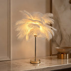 Ostrich Feather USB-Powered Adjustable Color Temperature Table Lamp