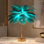 Ostrich Feather USB-Powered Adjustable Color Temperature Table Lamp