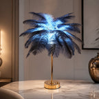 Ostrich Feather USB-Powered Adjustable Color Temperature Table Lamp