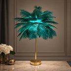 Ostrich Feather USB-Powered Adjustable Color Temperature Table Lamp