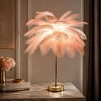 Ostrich Feather USB-Powered Adjustable Color Temperature Table Lamp