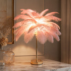 Ostrich Feather USB-Powered Adjustable Color Temperature Table Lamp