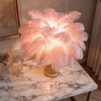 Ostrich Feather USB-Powered Adjustable Color Temperature Table Lamp