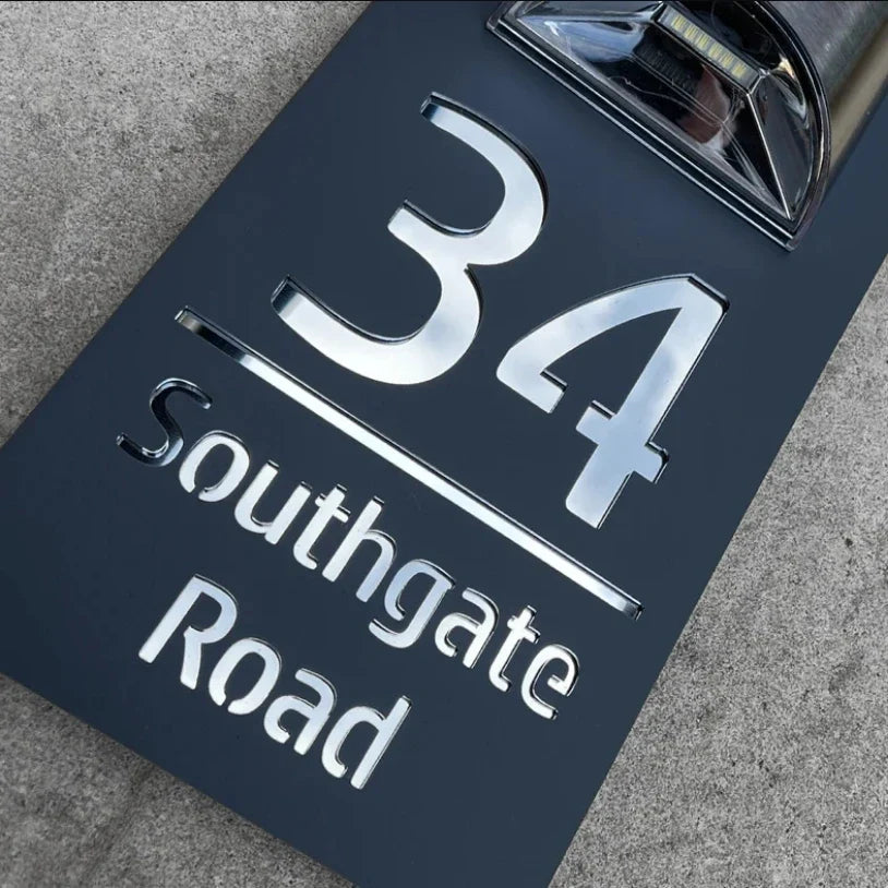 Outdoor Address Sign Solar-Powered LED Floating 3D Effect