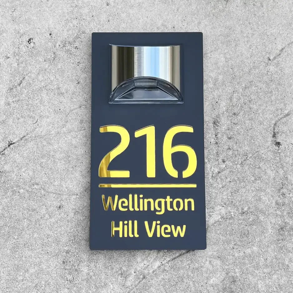Outdoor Address Sign Solar-Powered LED Floating 3D Effect