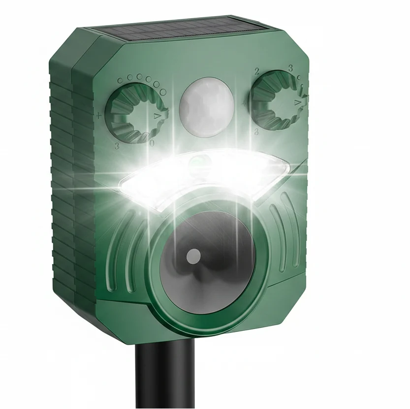 Outdoor Animal Deterrent Motion-Activated Ultrasonic & Strobe