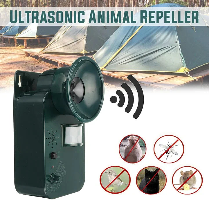 Outdoor Animal Repeller Ultrasonic Motion-Activated Adjustable Frequency