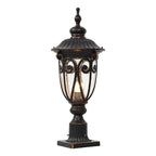 Outdoor Bollard Light Retro Glass Weatherproof Black Finish