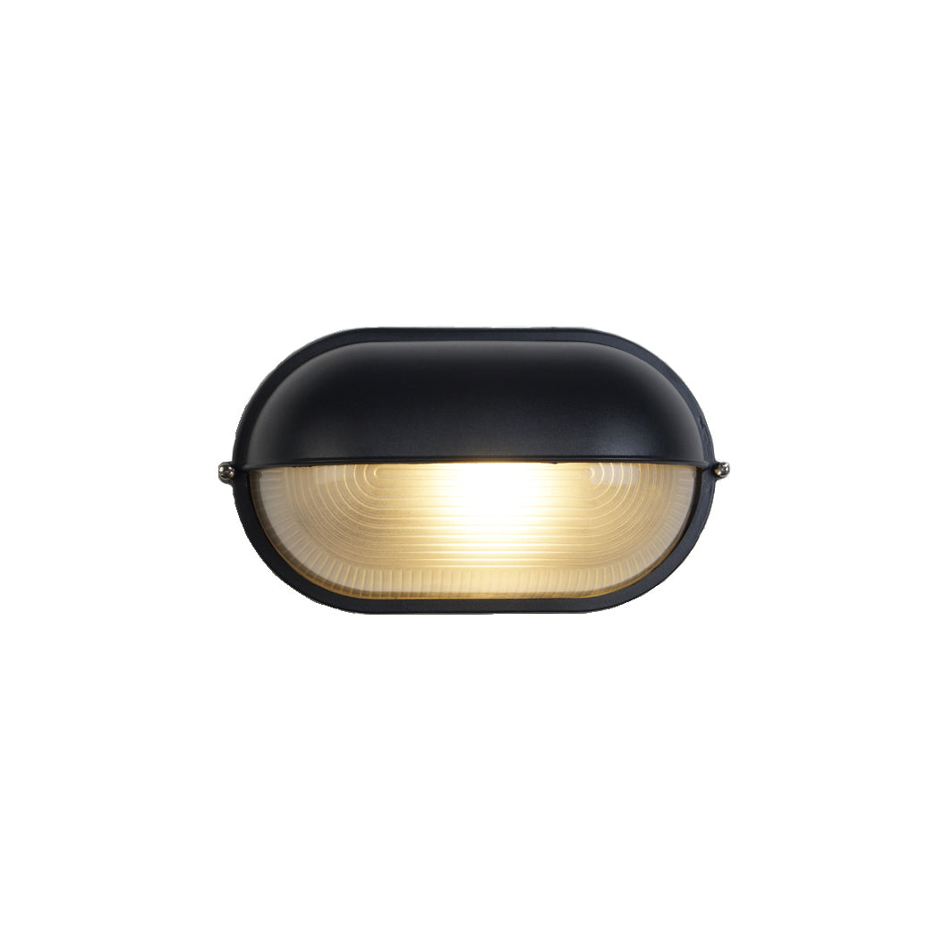 Outdoor Bulkhead Light Die-Cast Aluminum Ribbed Glass Diffuser