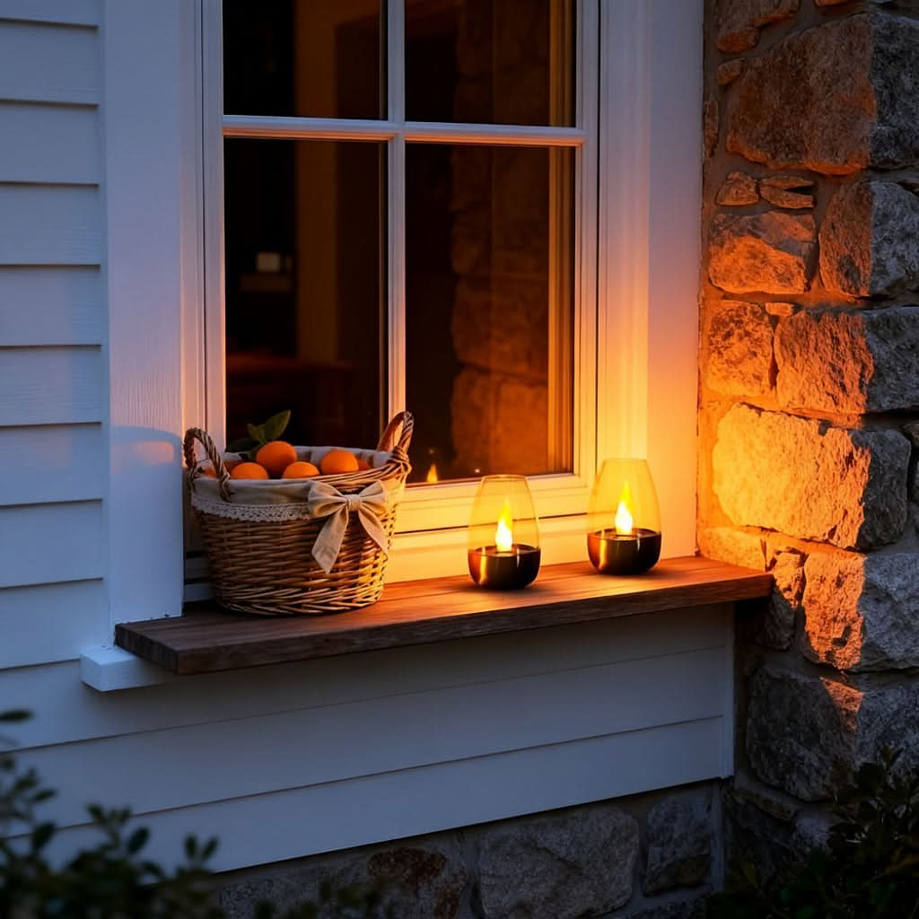 Outdoor Candle Light Solar Realistic Flame Stainless Steel