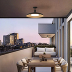 Outdoor Ceiling Light Carbonized Steel Semi-Flush IP65