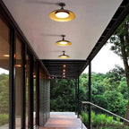 Outdoor Ceiling Light Carbonized Steel Semi-Flush IP65
