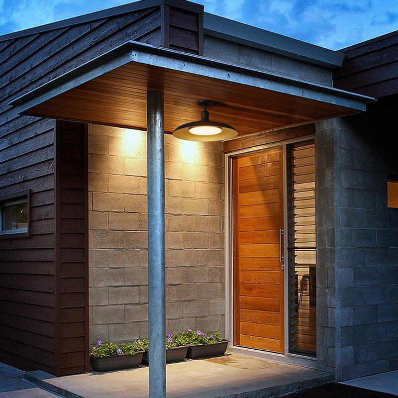 Outdoor Ceiling Light Carbonized Steel Semi-Flush IP65