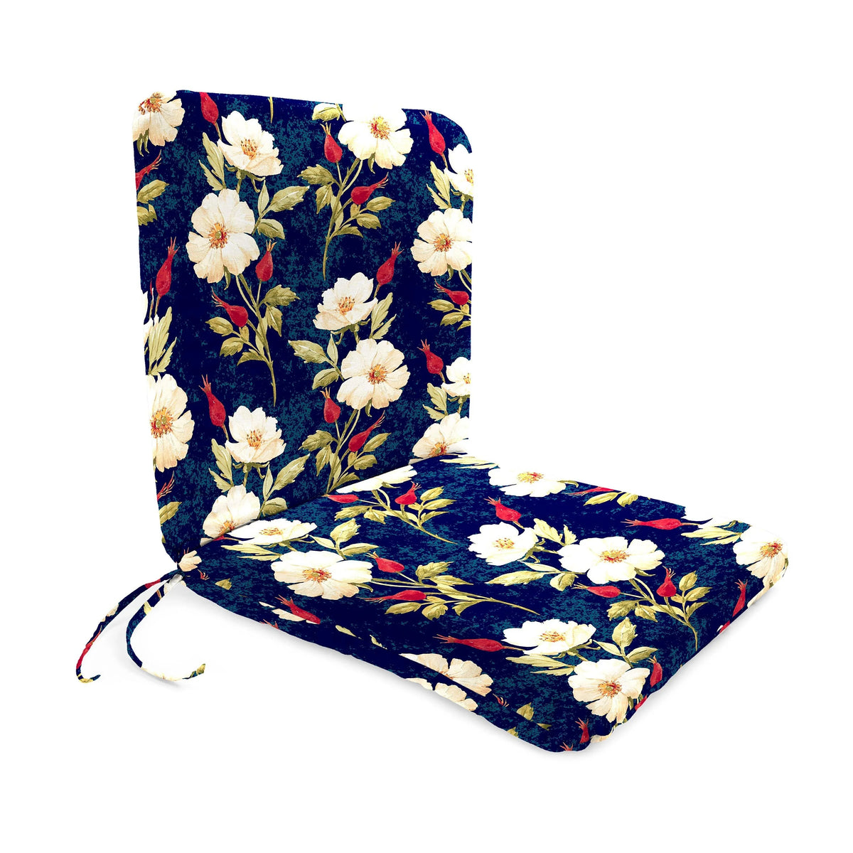 Outdoor Chair Cushion Knife Edge Fade-Resistant Polyester & Fabric Ties