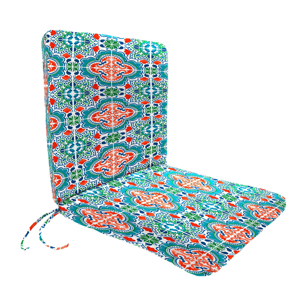 Outdoor Chair Cushion Knife Edge Fade-Resistant Polyester & Fabric Ties