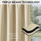 Outdoor Curtain Waterproof Blackout Tab-Top