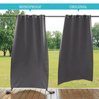 Outdoor Curtain Waterproof Grommet Top Weighted Hem