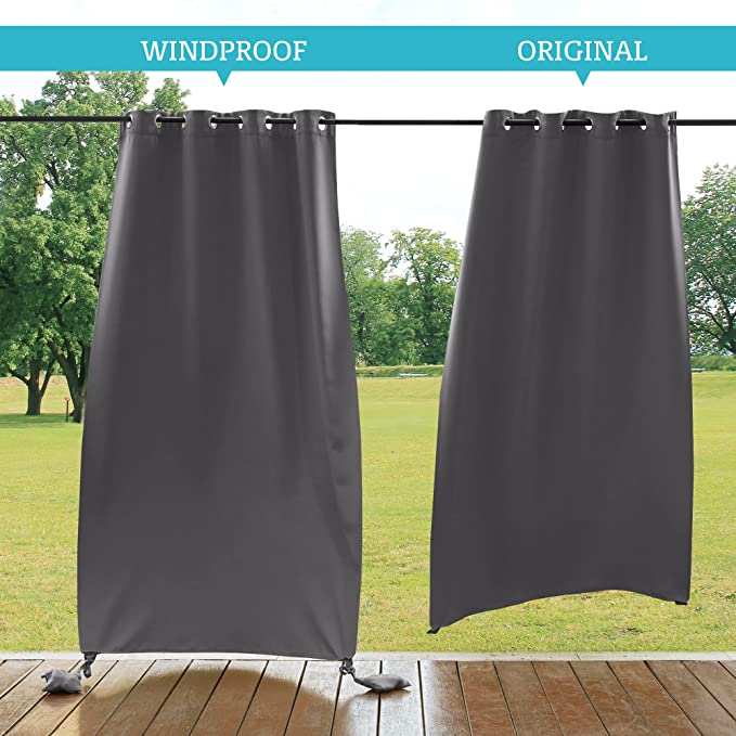 Outdoor Curtain Waterproof Grommet Top Weighted Hem