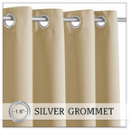 Outdoor Curtain Waterproof Grommet Top Weighted Hem