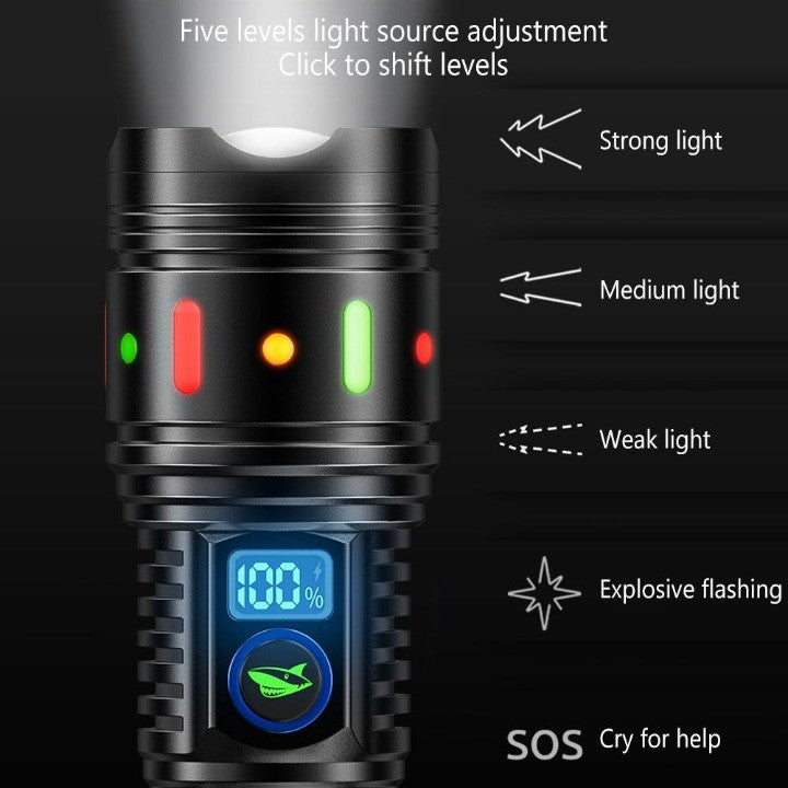 Outdoor Flashlight Long-Range Beam Aluminum Alloy