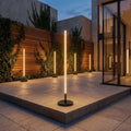 Outdoor Floor Lamp Solar Dimmable Remote Stainless Steel