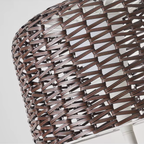 Outdoor Floor Lamp Solar Powered Warm LED Woven Rattan
