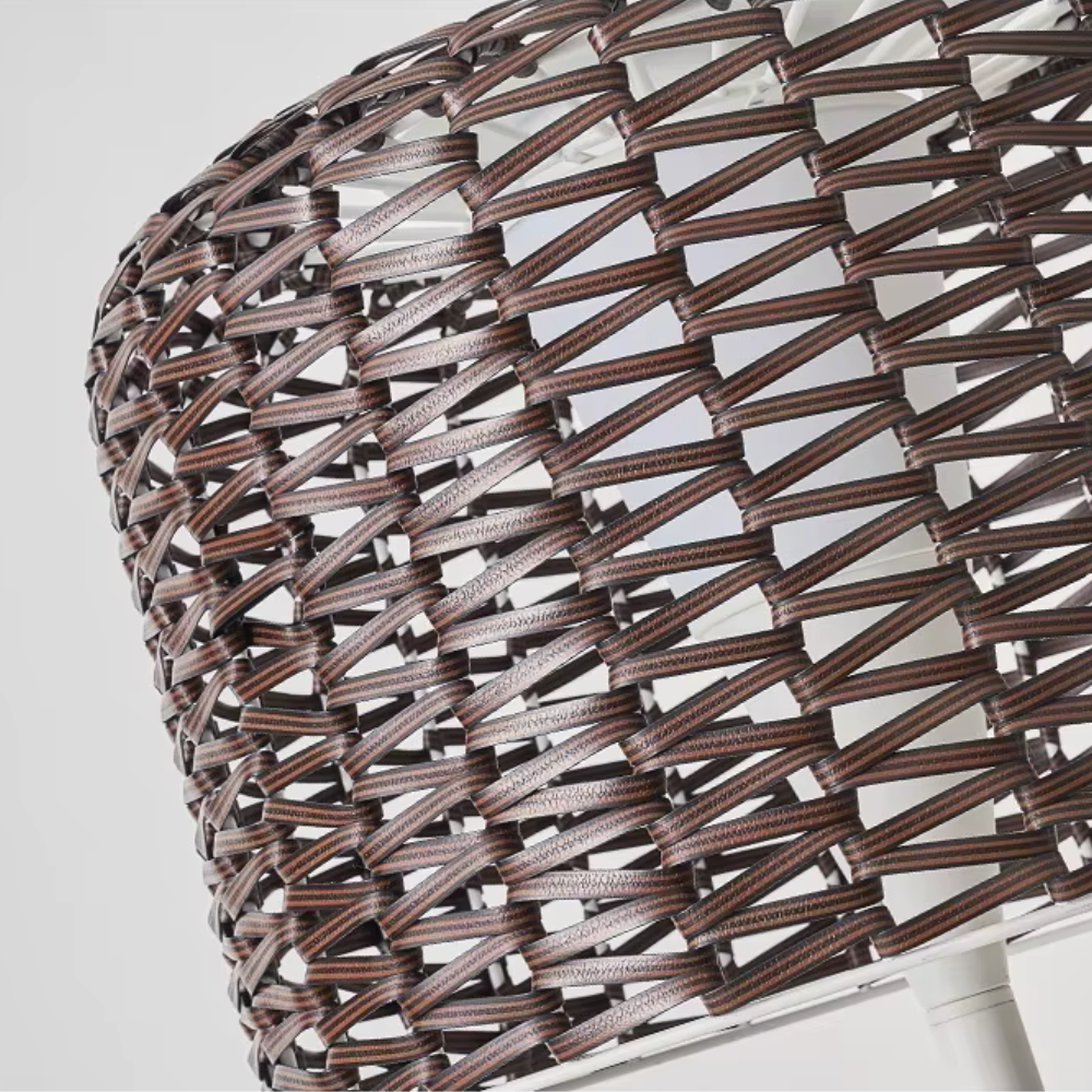 Outdoor Floor Lamp Solar Powered Warm LED Woven Rattan