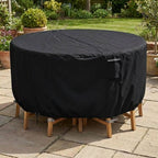 Outdoor Furniture Cover Round Weather-Resistant UV Shield Secure Fit