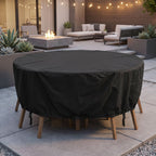 Outdoor Furniture Cover Round Weather-Resistant UV Shield Secure Fit