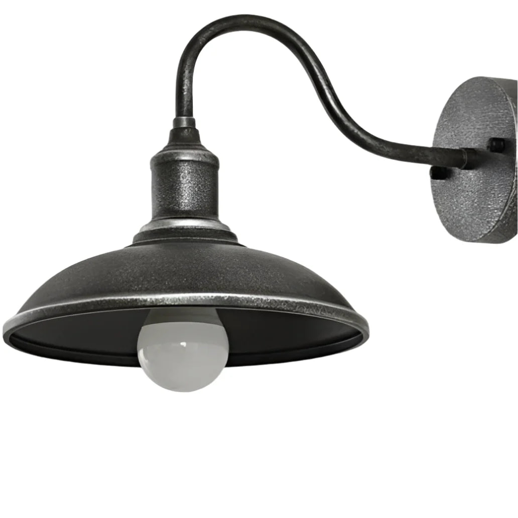 Outdoor Gooseneck Wall Light Cast Iron 1400 Lumens
