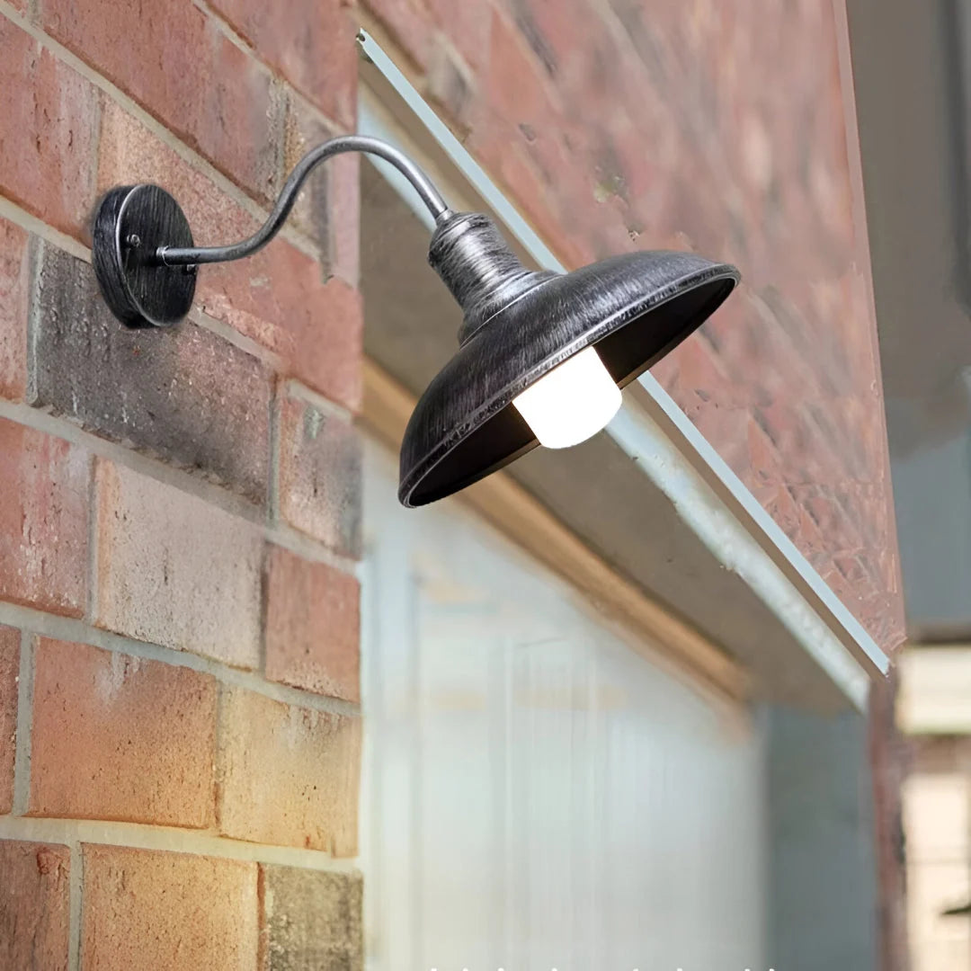 Outdoor Gooseneck Wall Light Cast Iron 1400 Lumens