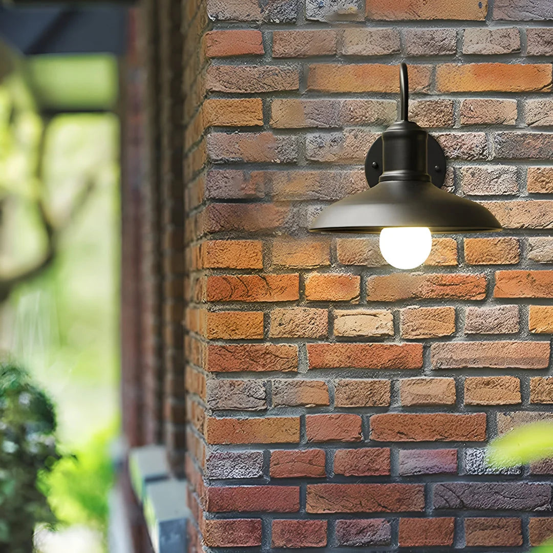 Outdoor Gooseneck Wall Light Cast Iron 1400 Lumens