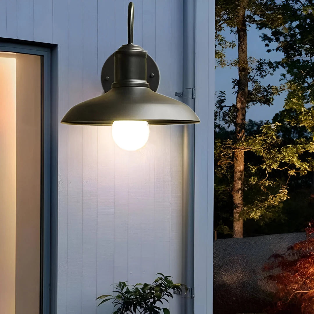 Outdoor Gooseneck Wall Light Cast Iron 1400 Lumens