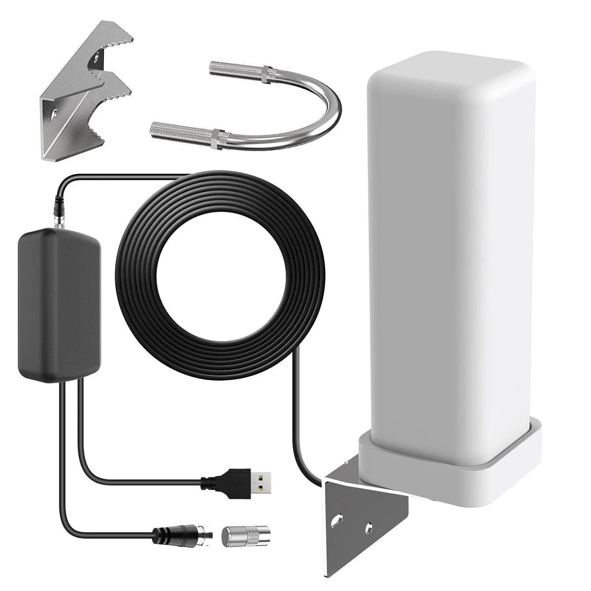 Outdoor HDTV Antenna Omnidirectional 460-Mile Range Smart Booster