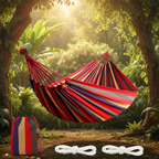Outdoor Hammock Double Cotton Breathable Carry Case Included