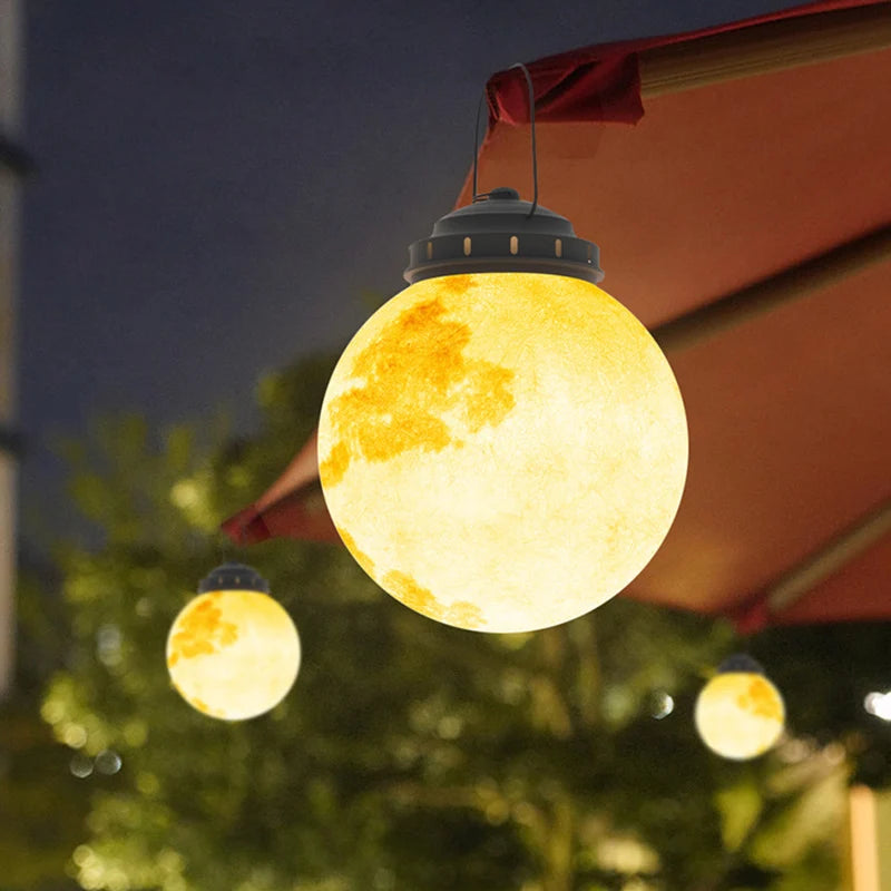 Outdoor Hanging Lantern Moon-Shaped LED & Solar