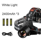 Outdoor Headlamp Rechargeable Zoomable Power Bank