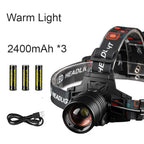 Outdoor Headlamp Rechargeable Zoomable Power Bank