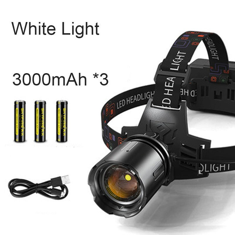 Outdoor Headlamp Rechargeable Zoomable Power Bank