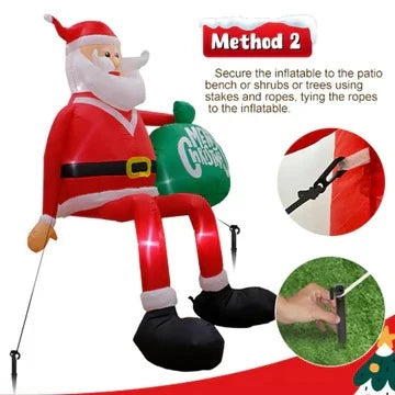 Outdoor Inflatable Santa 8-Foot Built-In LED