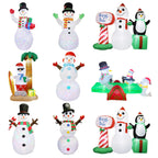 Outdoor Inflatable Santa Riding Polar Bear Self-Inflating LED