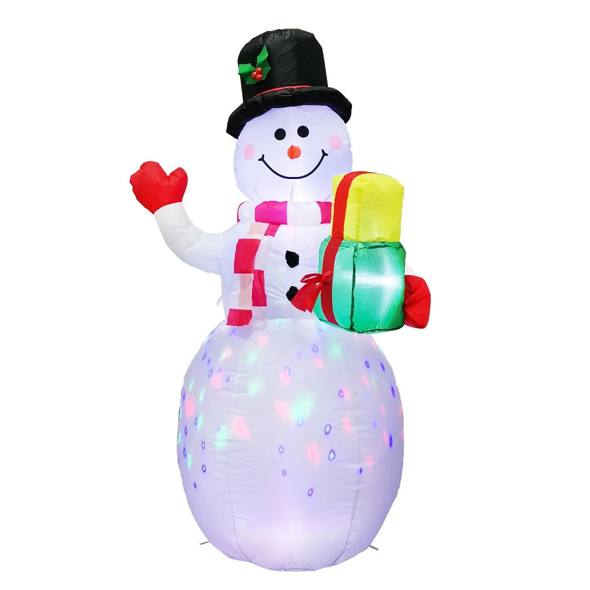 Outdoor Inflatable Santa Riding Polar Bear Self-Inflating LED