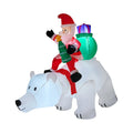 Outdoor Inflatable Santa Riding Polar Bear Self-Inflating LED