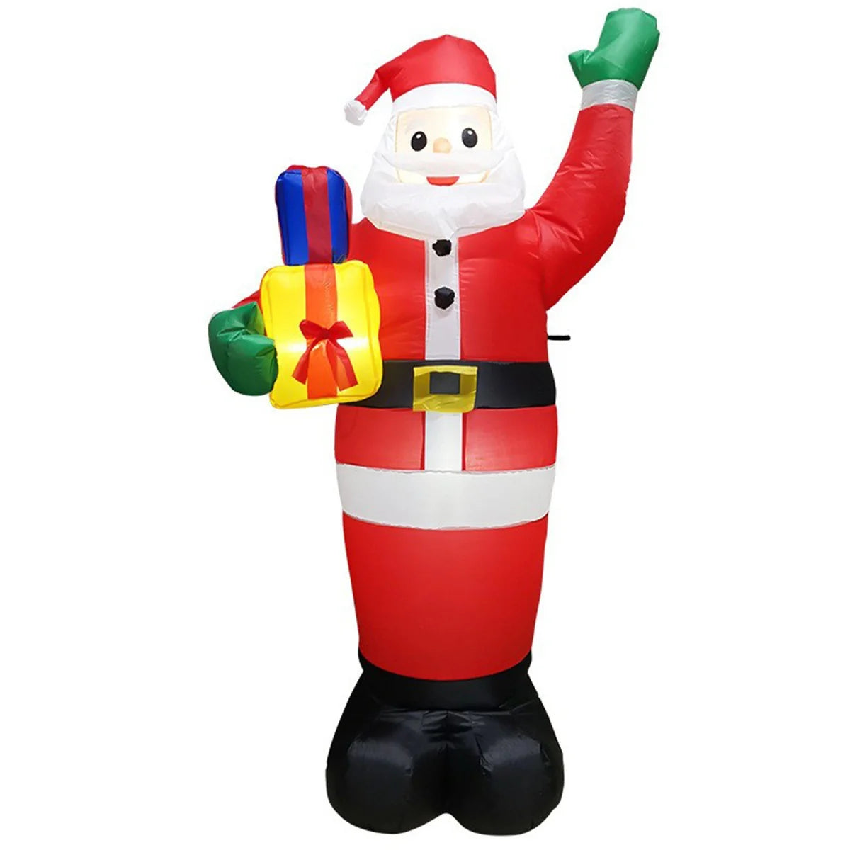 Outdoor Inflatable Santa Riding Polar Bear Self-Inflating LED