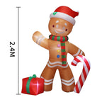 Outdoor Inflatable Santa Riding Polar Bear Self-Inflating LED
