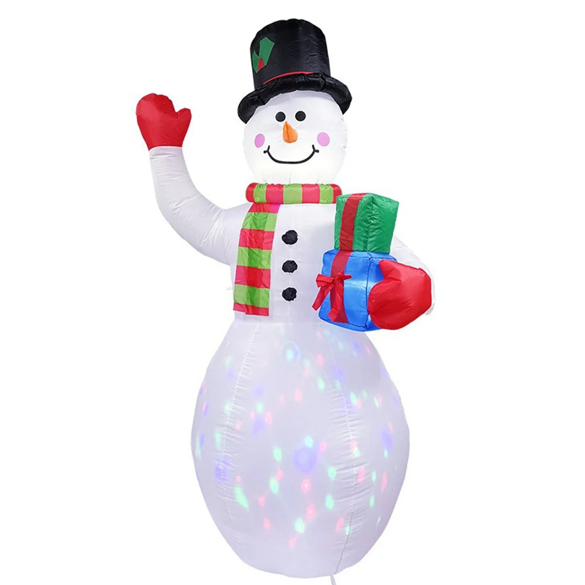 Outdoor Inflatable Santa Riding Polar Bear Self-Inflating LED