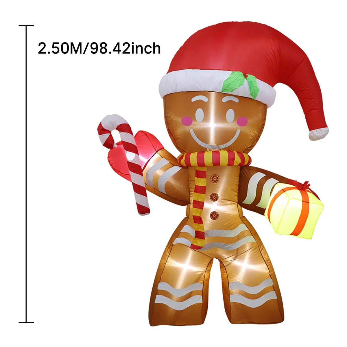 Outdoor Inflatable Santa Riding Polar Bear Self-Inflating LED