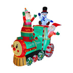 Outdoor Inflatable Santa Riding Polar Bear Self-Inflating LED