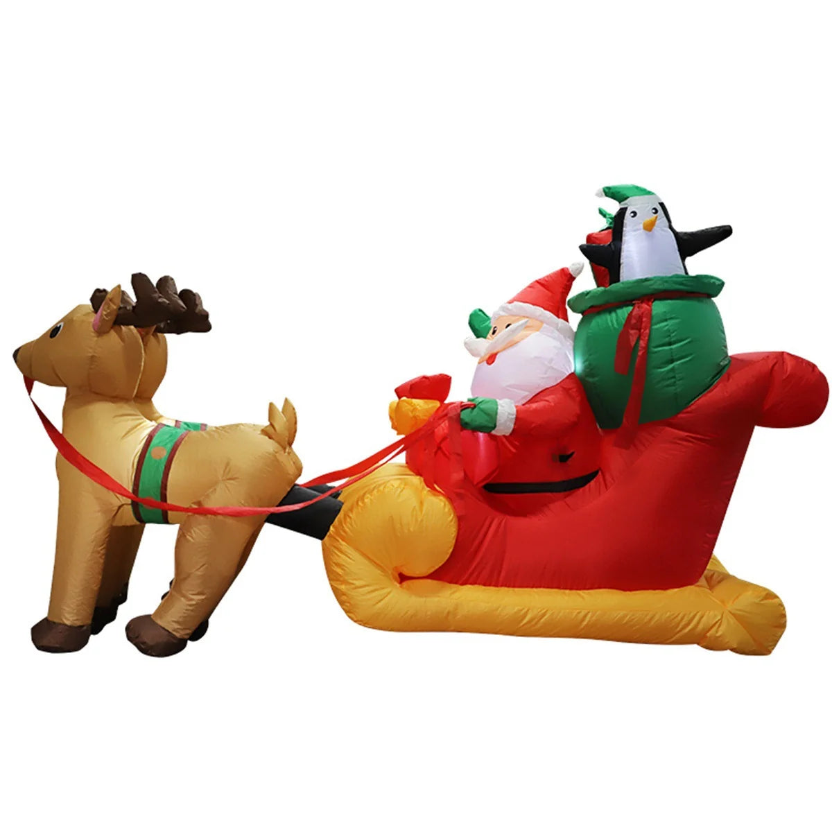 Outdoor Inflatable Santa Riding Polar Bear Self-Inflating LED